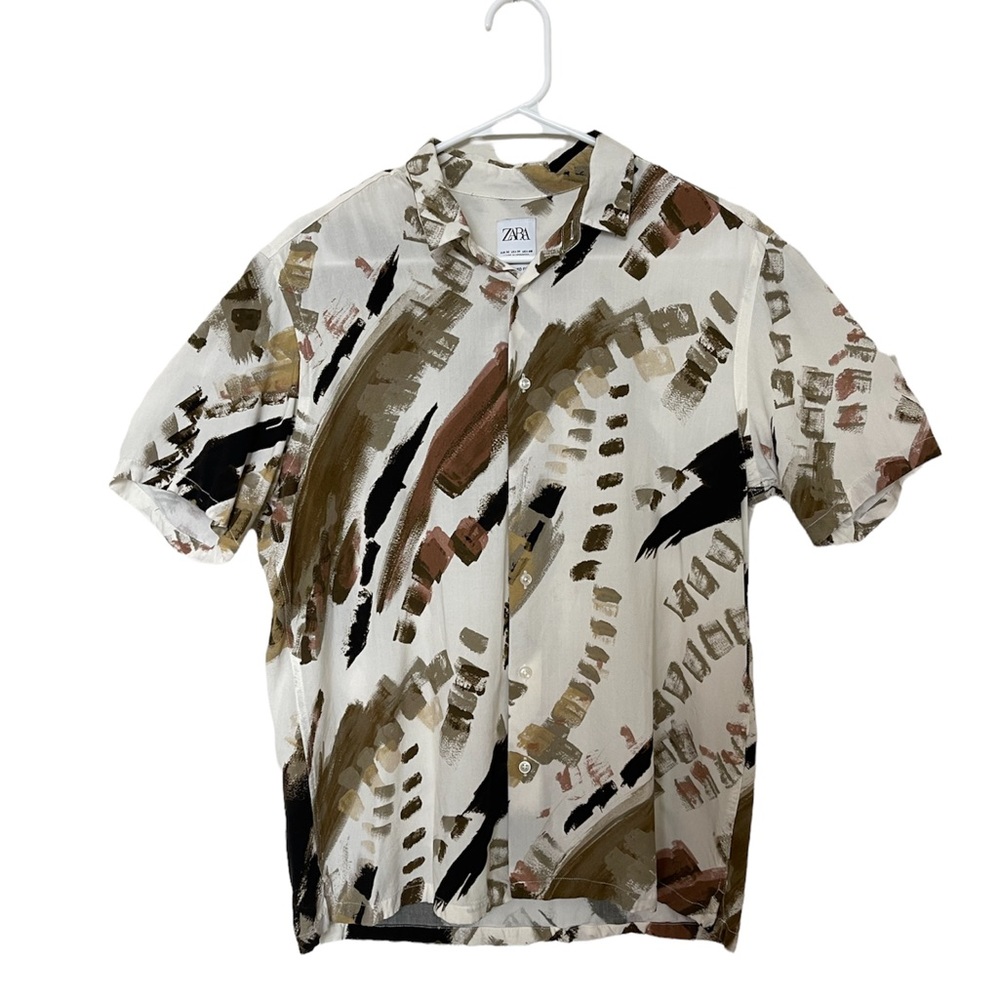 Zara Men Earth Print Shirt - Size M